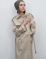 klasik koton trençkot bej 5