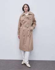 klasik koton trençkot camel 4