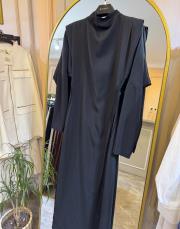 ghisa omuz detaylı tasarım elbise siyah 8