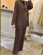 ceremony yanları komple çıt çıtlı safir pantolon kahve 4