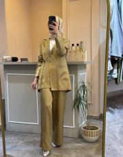 ceremony yandan bağlamalı blazer takım bal köpüğü