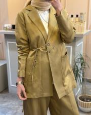 ceremony yandan bağlamalı blazer takım bal köpüğü 2