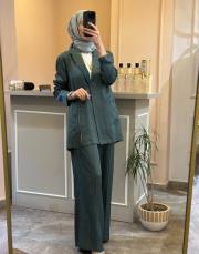 ceremony yandan bağlamalı blazer takım jade