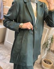 ceremony yandan bağlamalı blazer takım jade 3